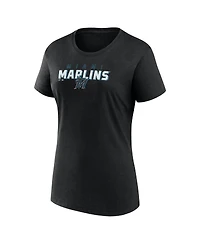 Fanatics Women's Black Miami Marlins Lean T-Shirt
