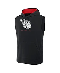 Fanatics Men's Black Cleveland Guardians Fire Speed Sleeveless Pullover Hoodie