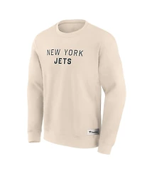 Fanatics Men's Cream New York Jets Elements Future Ground Lettering Pullover Sweatshirt