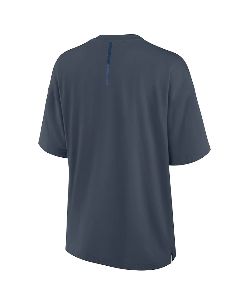 Fanatics Women's Blue Chicago Cubs Oversized Elements Raw Edge Future Ground T-Shirt