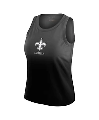 Wear by Erin Andrews Women's Black New Orleans Saints Ombre Tank Top