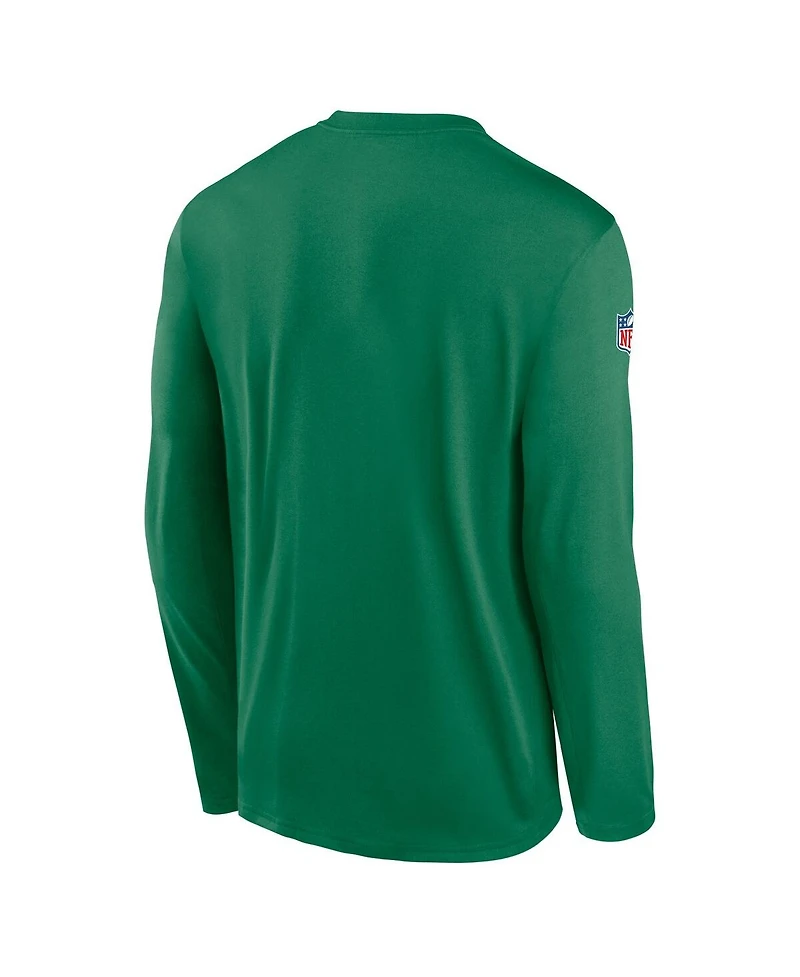 Nike Men's Kelly Green Philadelphia Eagles Legend Small Logo Performance Long Sleeve T-Shirt