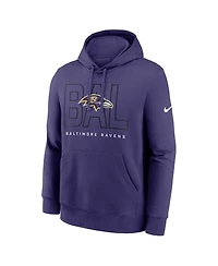 Nike Men's Purple Baltimore Ravens Busted Play Club Fleece Pullover Hoodie