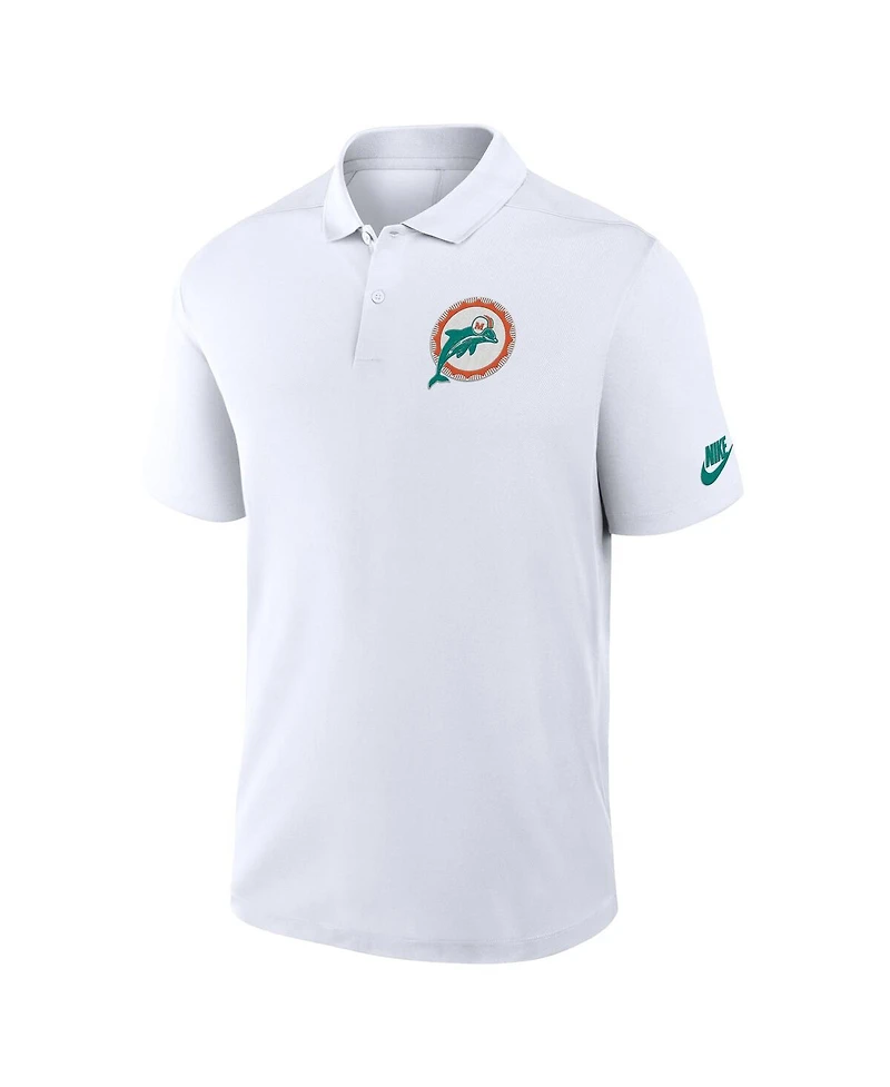 Nike Men's White Miami Dolphins Rewind Victory Performance Polo Shirt