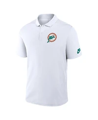 Nike Men's White Miami Dolphins Rewind Victory Performance Polo Shirt