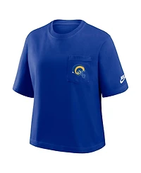 Nike Women's Royal Los Angeles Rams Rewind Pocket Boxy T-Shirt