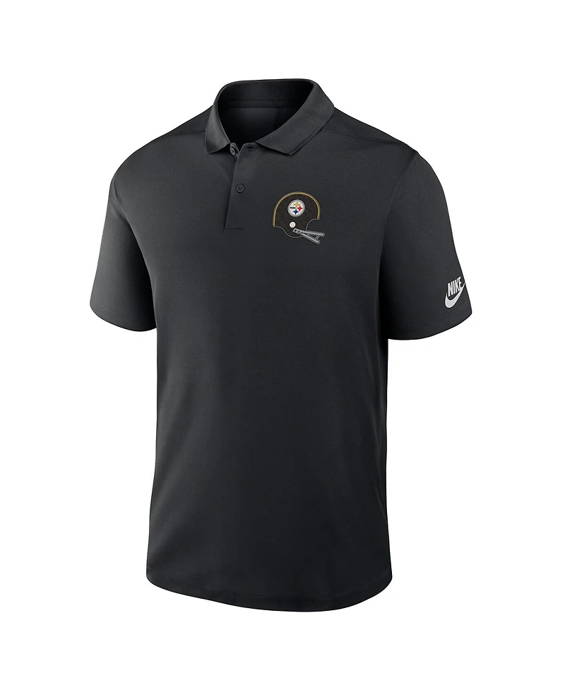 Nike Men's Black Pittsburgh Steelers Rewind Victory Performance Polo Shirt