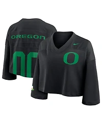 Nike Women's Black Oregon Ducks Cropped Mesh Fashion Jersey