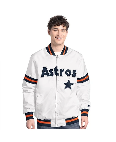 Starter Men's White Houston Astros Cooperstown Scout Full-Snap Varsity Jacket