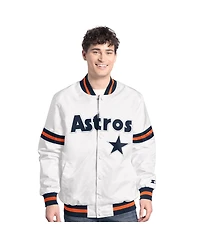 Starter Men's White Houston Astros Cooperstown Scout Full-Snap Varsity Jacket