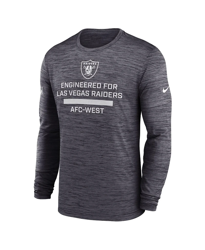 Nike Men's Las Vegas Raiders Sideline Velocity Performance Long Sleeve T-Shirt