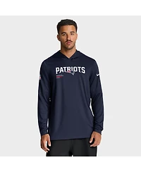 Nike Men's Navy New England Patriots Sideline Pure Fury Performance Long Sleeve Hoodie T-Shirt