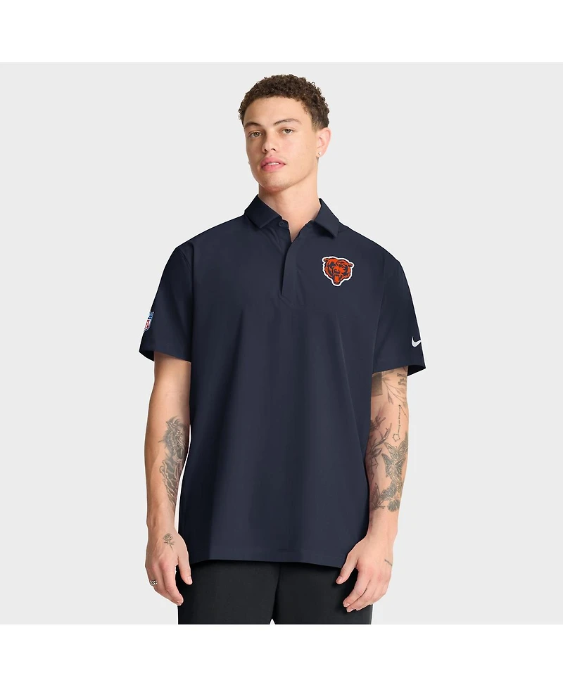 Nike Men's Navy Chicago Bears Sideline City Pride Woven Performance Polo Shirt