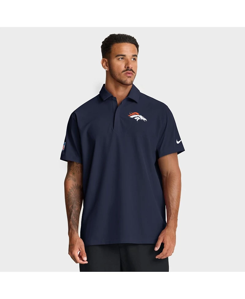 Nike Men's Navy Denver Broncos Sideline City Pride Woven Performance Polo Shirt