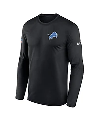 Nike Men's Black Detroit Lions Legend Small Logo Performance Long Sleeve T-Shirt