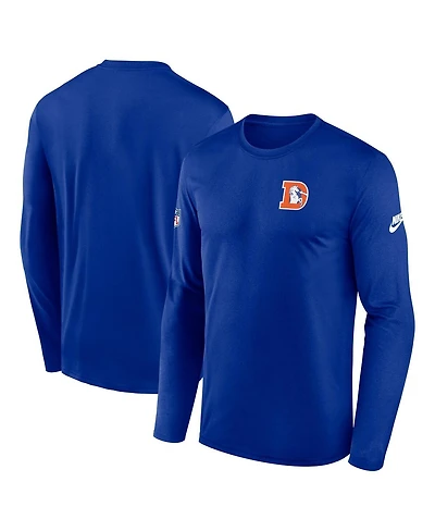 Nike Men's Royal Denver Broncos Legend Small Logo Performance Long Sleeve T-Shirt