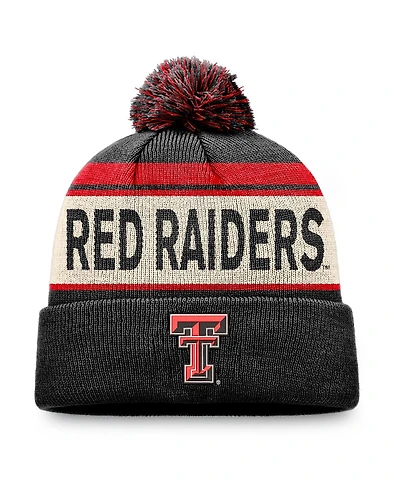 Top of the World Men's Black Texas Tech Red Raiders Three-Tone Cuffed Knit Hat