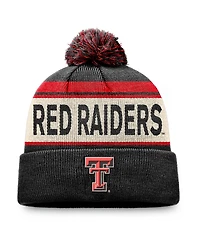 Top of the World Men's Black Texas Tech Red Raiders Three-Tone Cuffed Knit Hat