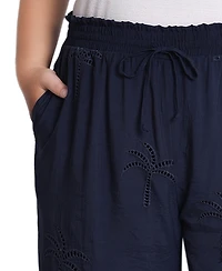Ny Collection Plus Pull On Pants with Embroidery