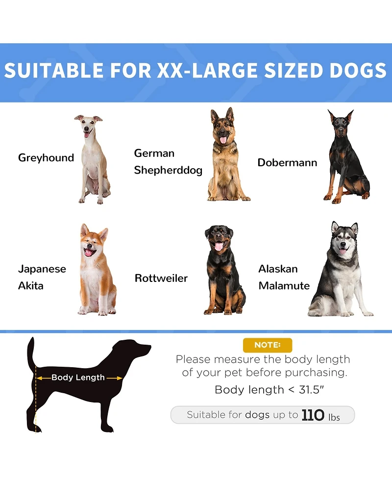 PawHut XLarge 48" Dog Pet Elevated Raised Bed Puppy Cot Oxford Outdoor Indoor
