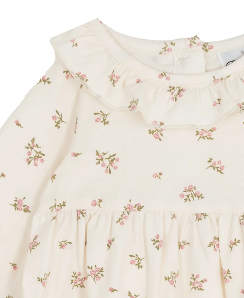 Rare Editions Baby Girls 3-Piece Knit Vest, Floral Top and Ribbed Leggings Set