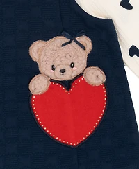 Rare Editions Baby Girls 2-Piece Heart Pocket Jumper Bodysuit Set