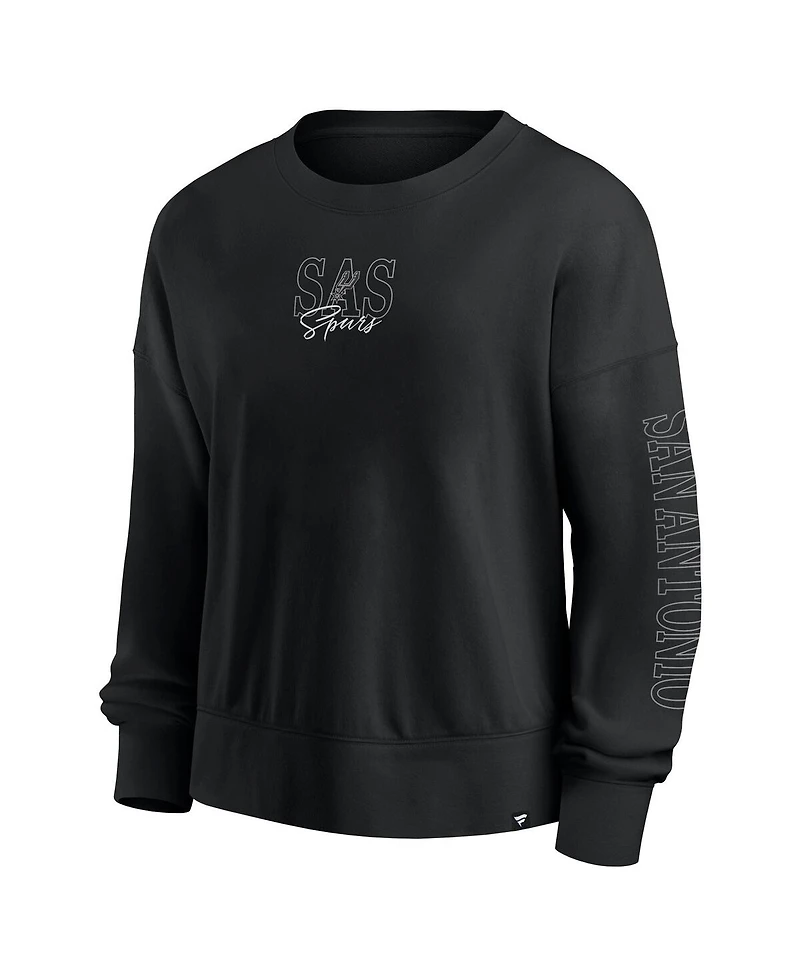Fanatics Women's Black San Antonio Spurs Oversized Game Day Pullover Sweatshirt