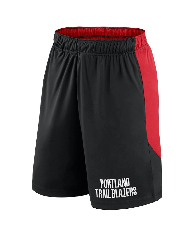 Logo Athletic Men's Black/Red Portland Trail Blazers Launch Performance Shorts