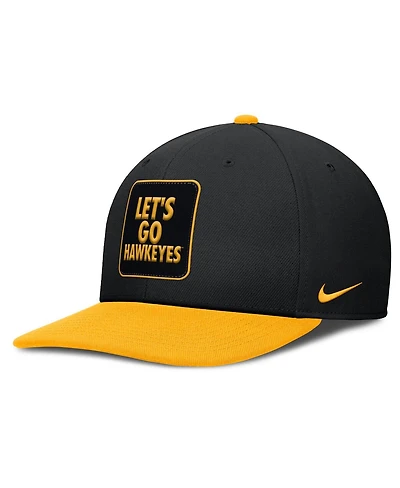 Nike Men's Black/Gold Iowa Hawkeyes 2025 Sideline Campus Pro Local Snapback Hat