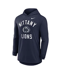 Nike Men's Navy Penn State Nittany Lions Classic Arch Tri-Blend Performance Long Sleeve Hoodie T-Shirt