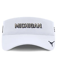 Jordan Men's White Michigan Wolverines 2025 On-Field Gameday Performance Ace Adjustable Visor Hat