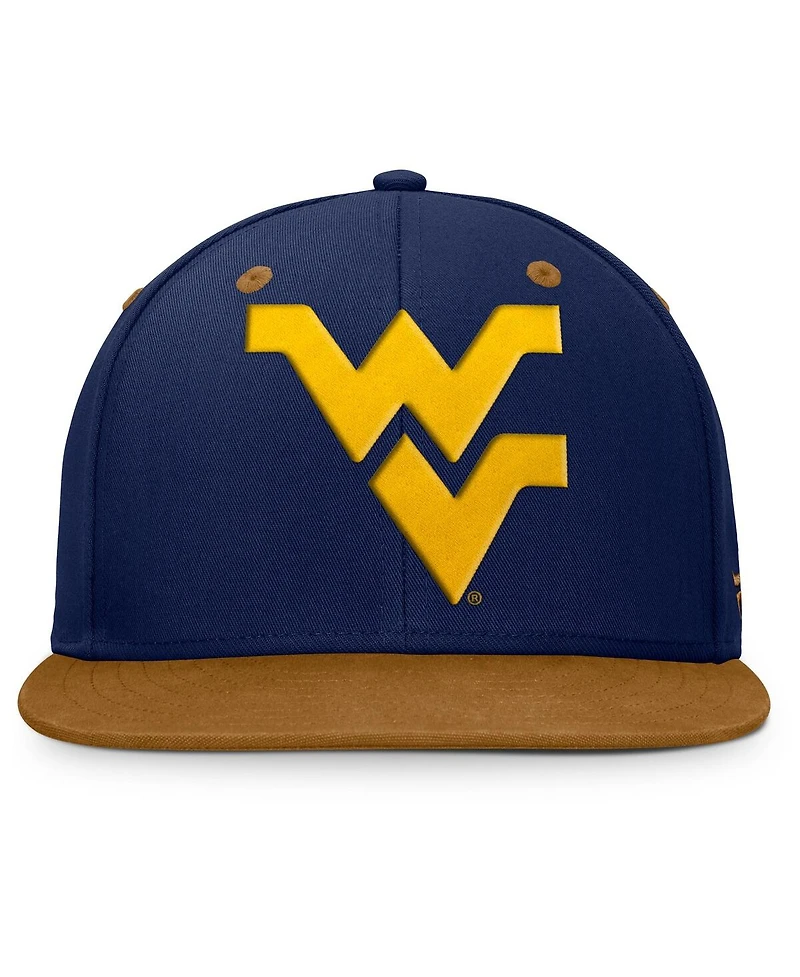 Fanatics Men's Navy/Brown West Virginia Mountaineers Noboa Fitted Hat