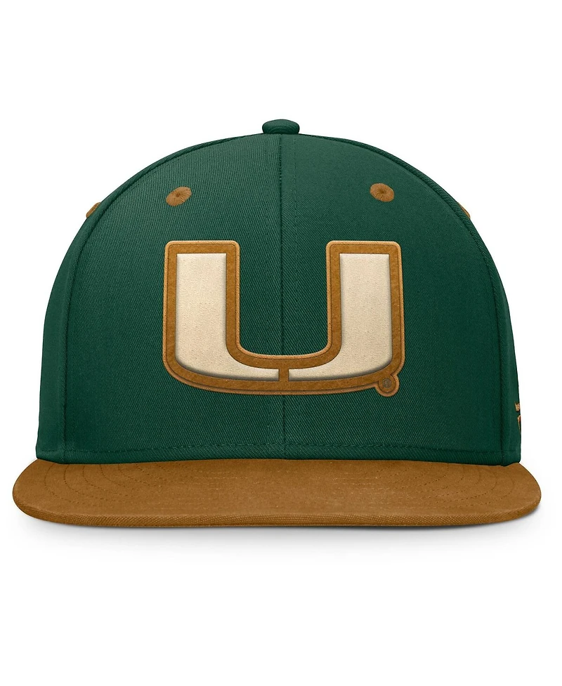 Fanatics Men's Green/Brown Miami Hurricanes Noboa Fitted Hat