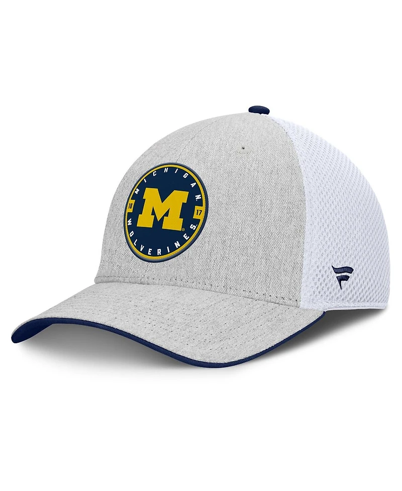Fanatics Men's Heather Gray/White Michigan Wolverines Trigger Flex Hat