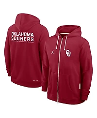 Jordan Men's Crimson Oklahoma Sooners 2025 Sideline Performance Full-Zip Hoodie