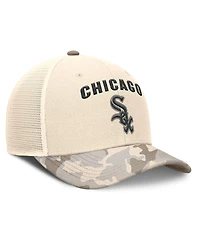 Nike Men's Natural Chicago White Sox Camo Natural Pack Rise Adjustable Trucker Hat