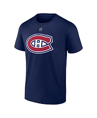 Fanatics Men's Ivan Demidov Navy Montreal Canadiens Authentic Stacked Name Number T-Shirt
