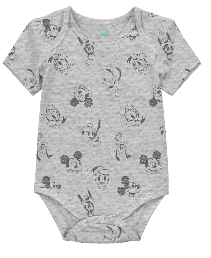 Disney Baby Boys 3-Pack Mickey Mouse Short Sleeve Bodysuit