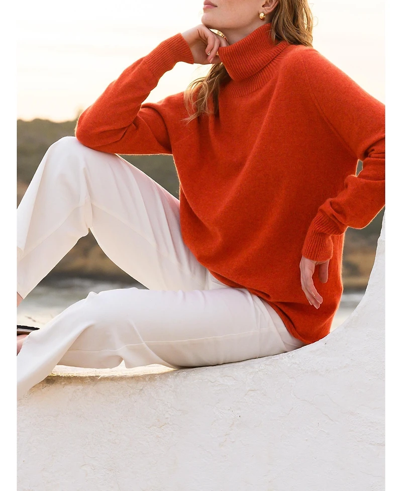 Celtic & Co. Women's Geelong Wool Slouch Turtleneck Sweater