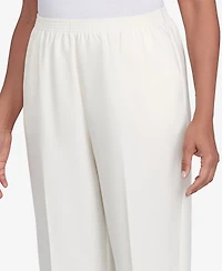 Alfred Dunner Petite Classic Poly Accord Short Length Pants