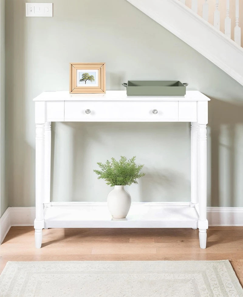 Convenience Concepts 11.75" Wood French Country Manor No Tools 1-Drawer Hall Entryway Table
