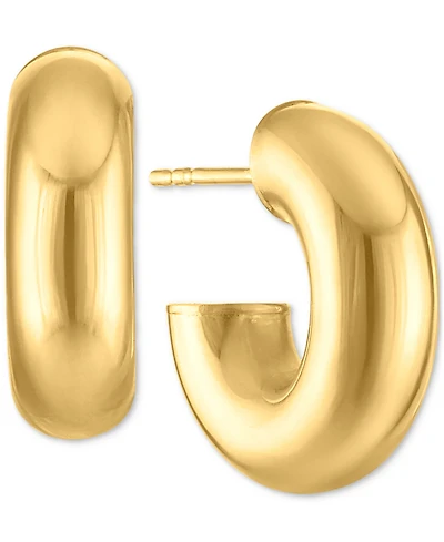 Polished Extra Small Huggie Hoop Earrings in 10k Gold, 0.25"