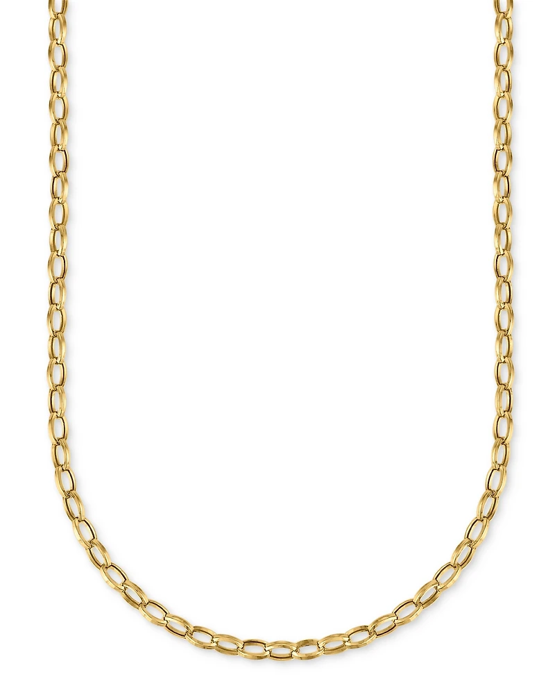 Polished Rolo Link 18" Chain Necklace in 10k Gold