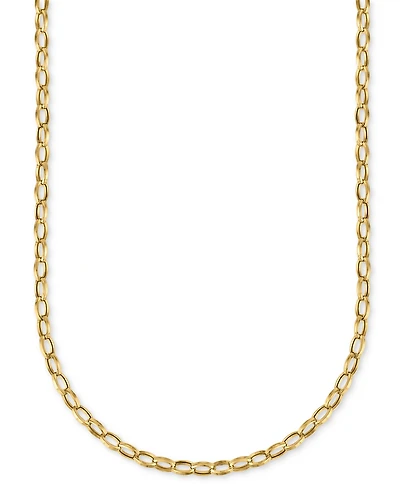 Polished Rolo Link 18" Chain Necklace in 10k Gold