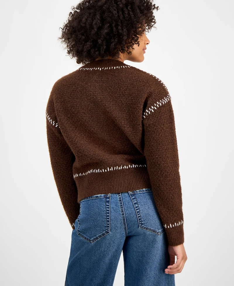 And Now This Women's Whip Stitch Button-Front Cardigan, Macy's Exclusive