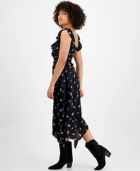 And Now This Women's Embroidered Handkerchief-Hem Midi Dress, Macy's Exclusive