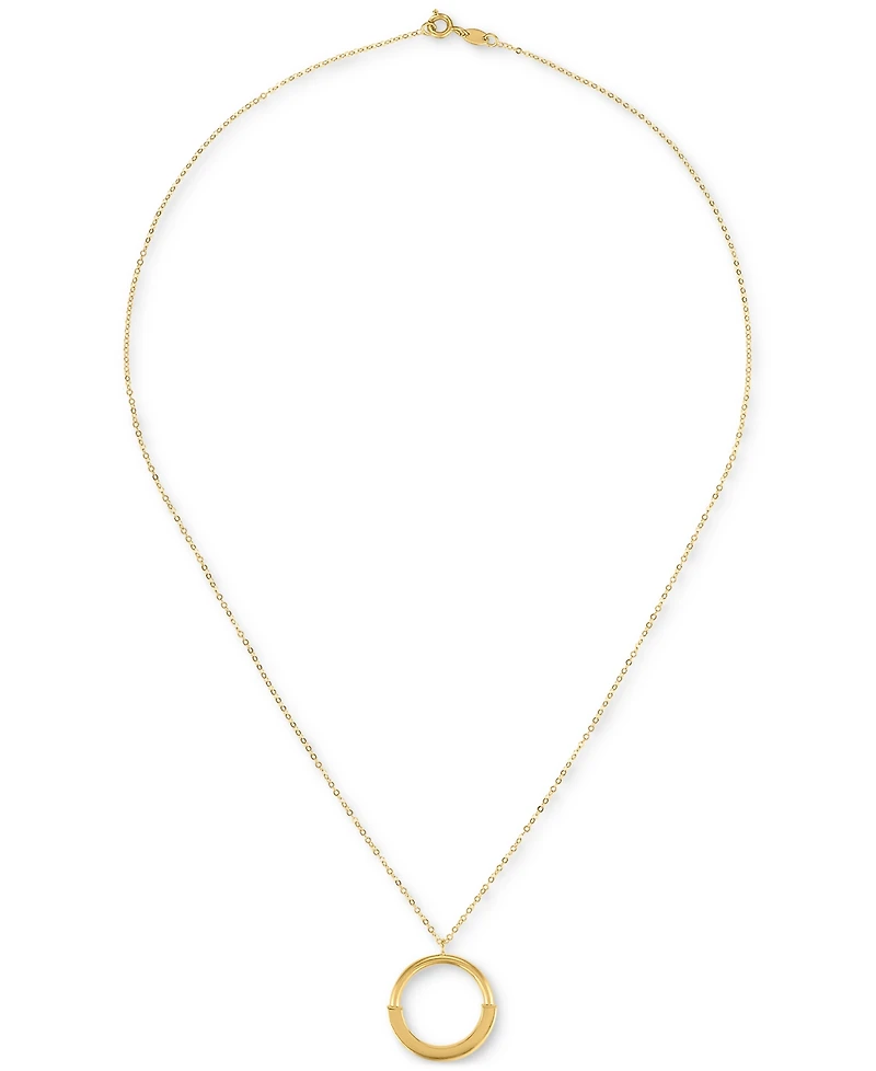 Circle 18" Pendant Necklace in 10k Yellow Gold