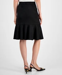 Kasper Faux-Suede Flared Pull-On Skirt, Regular & Petites