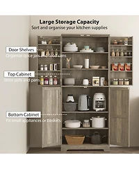 Homcom 72" Farmhouse Kitchen Pantry Cabinet, Tall Storage Cabinet,