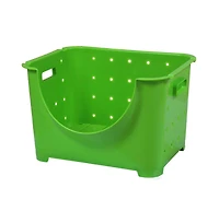 Basicwise Stackable Plastic Storage Container
